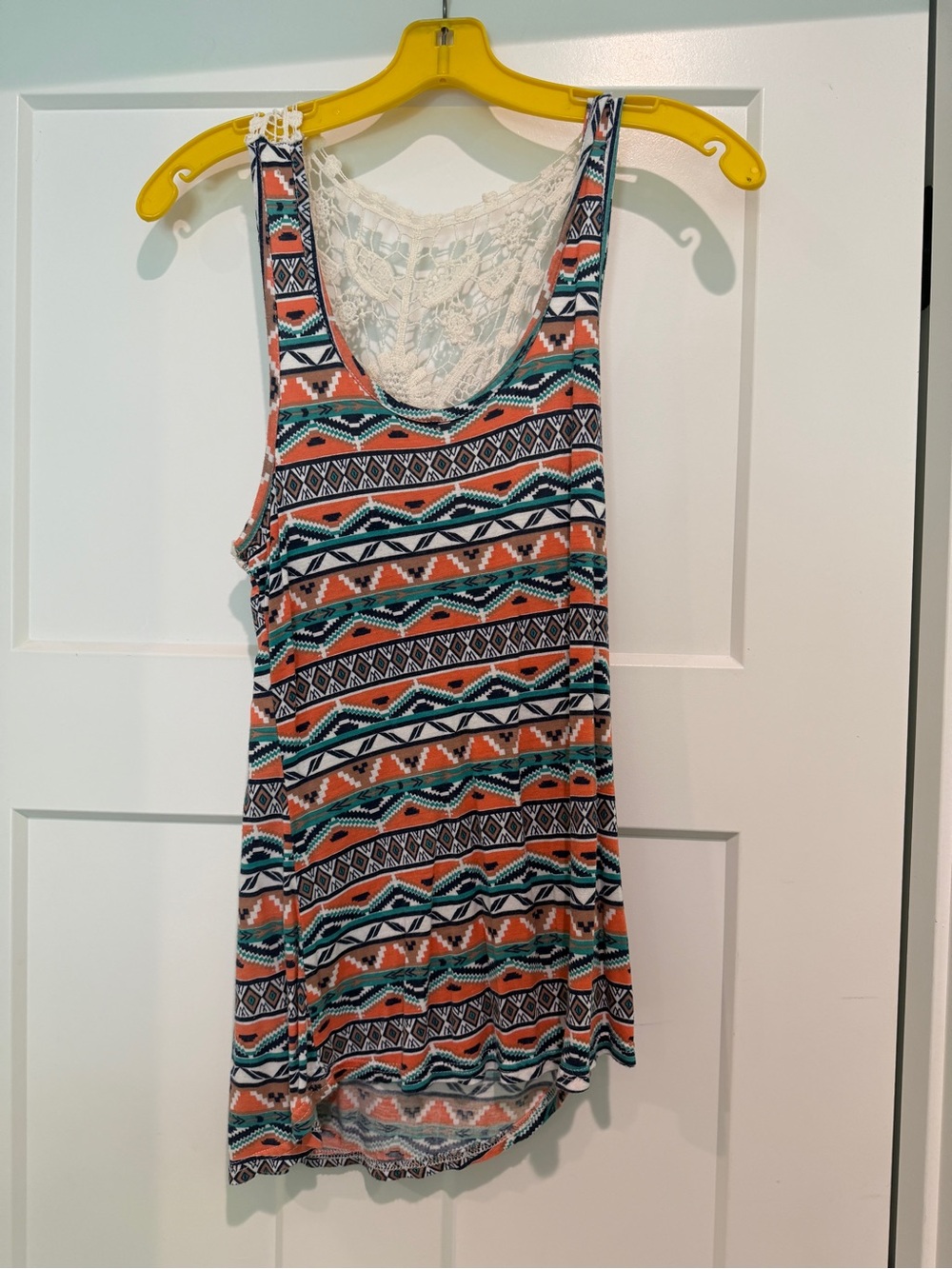 RUE 21 Boho Aztec Print Lace-Back Tank Top-Size M